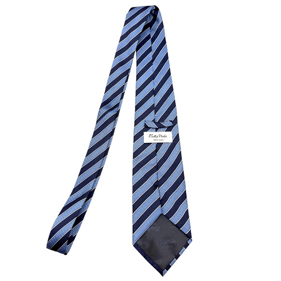 Bella Moda 100% Silk Dress Tie Bold Classic Stripe Pattern 60" 3.75" - Picture 3 of 10